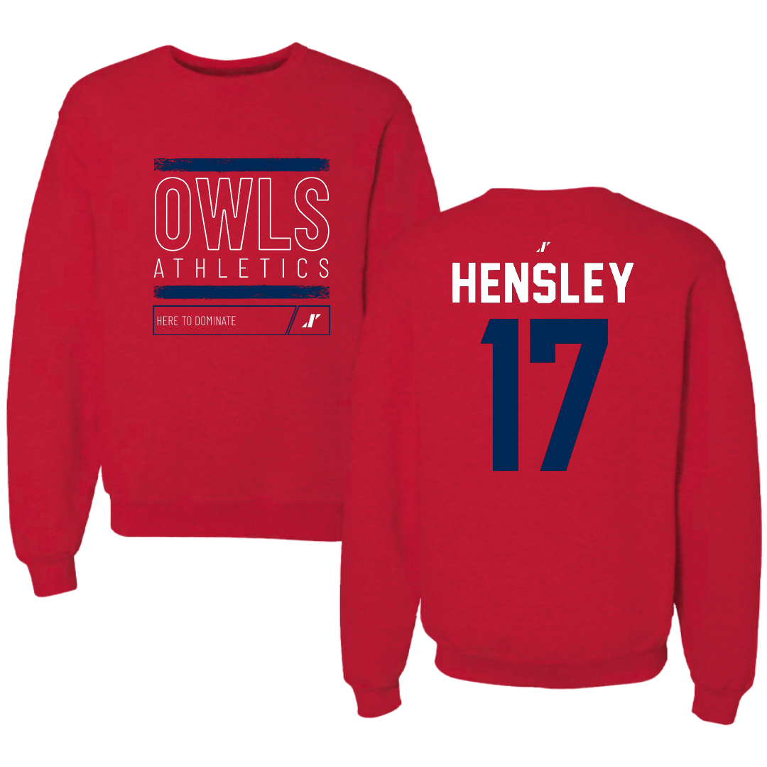 Florida Atlantic University Volleyball Red Dominate Crewneck - #17 Victoria Hensley