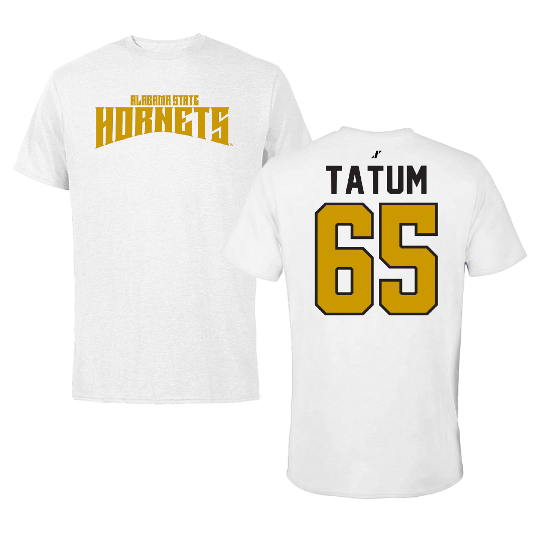 Alabama State University Football White Classic Performance Tee - #65 Jvyon Tatum