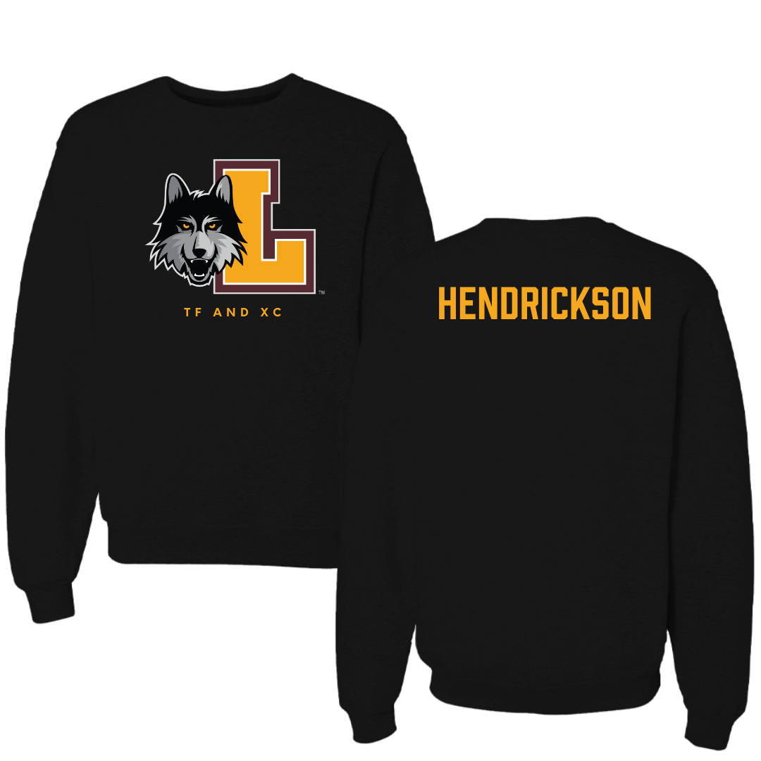 Loyola University-Chicago TF and XC Black Mascot Crewneck - Fran Hendrickson