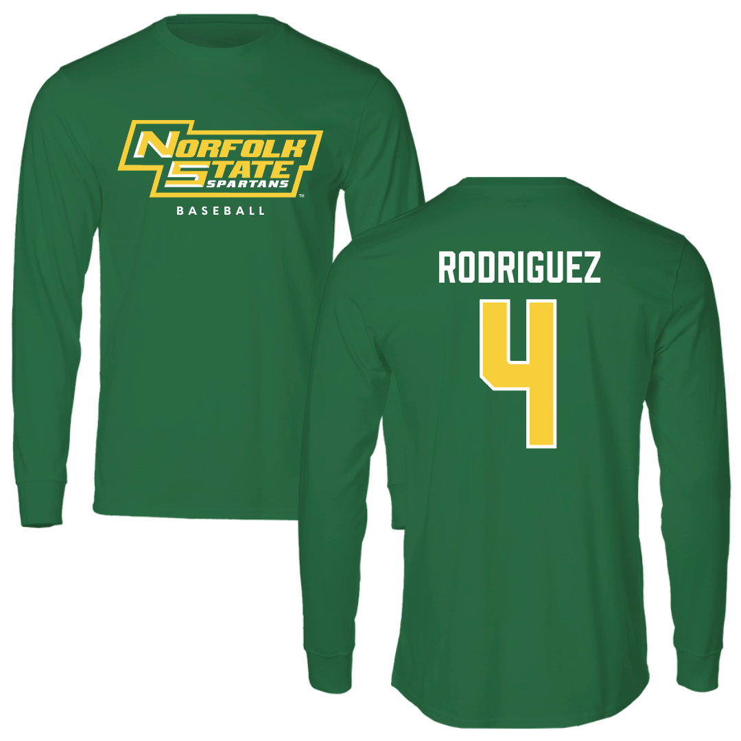 Norfolk State University Baseball Kelly Green Long Sleeve - #4 Raphael Rodriguez