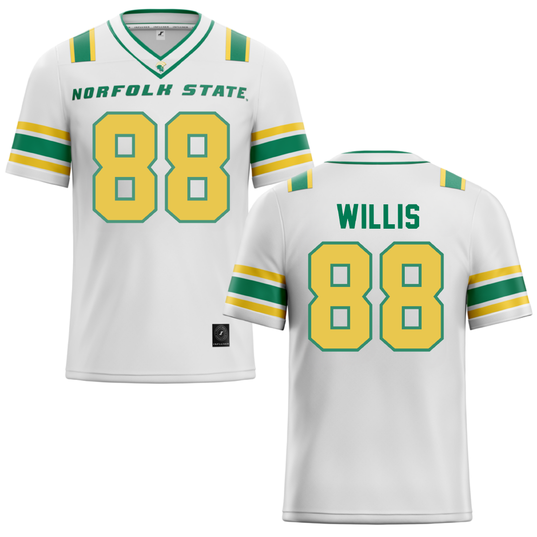 Norfolk State University White Football Jersey - #88 Toby Willis
