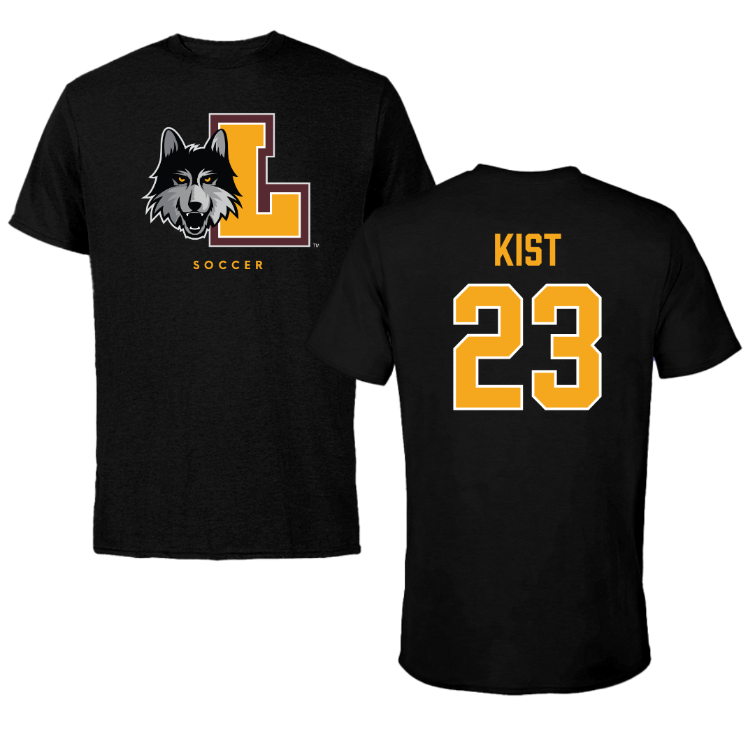 Loyola University-Chicago Soccer Black Mascot Tee - #23 Kameron Kist