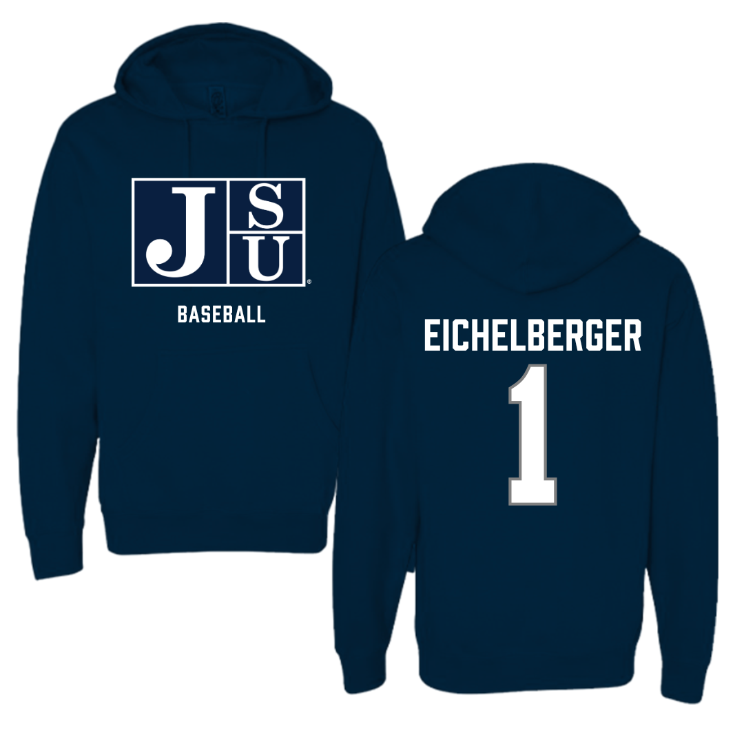 Jackson State University Baseball Navy Hoodie - #1 Joseph Eichelberger