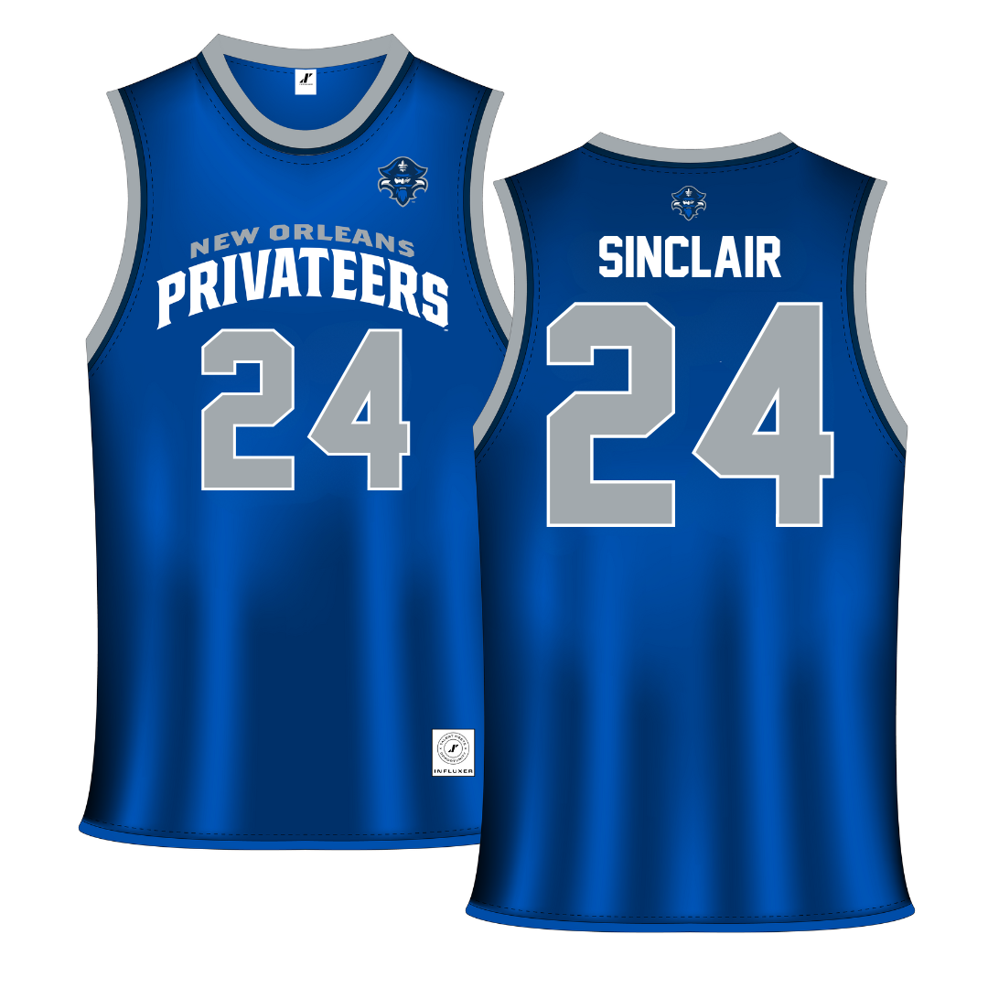 University of New Orleans Blue Basketball Jersey - #24 Cole Sinclair