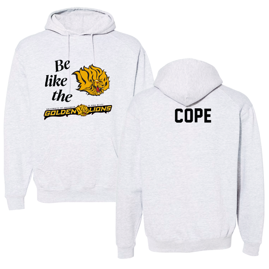 University of Arkansas-Pine Bluff TF and XC Light Gray Be Like Us Hoodie - Cheriece Cope