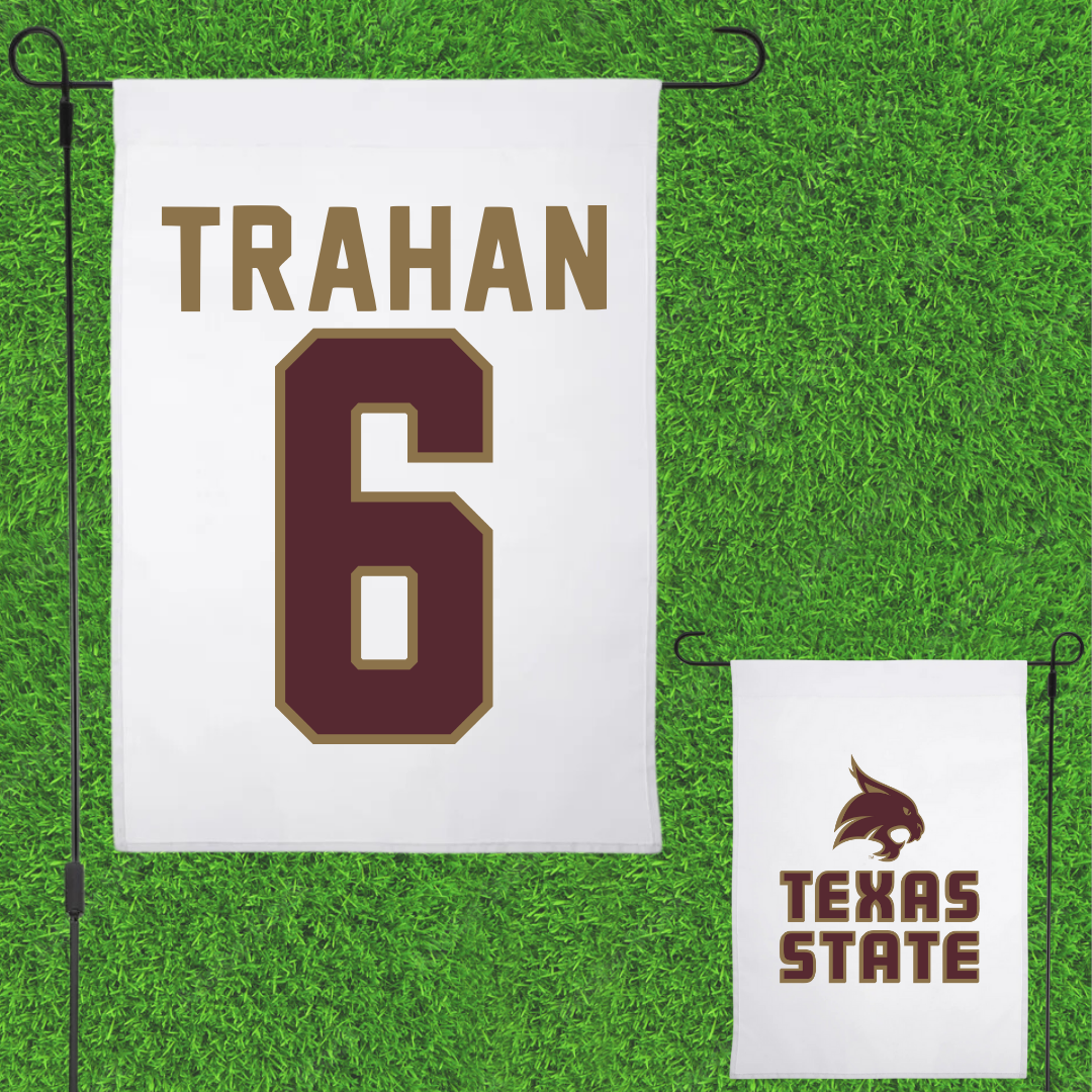 Texas State University Softball White Garden Flag - #6 Ciara Trahan