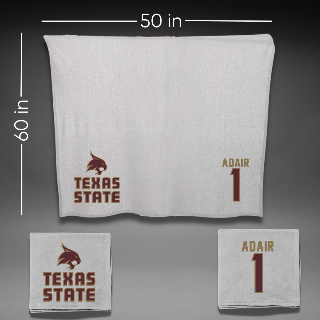 Texas State University Volleyball Gray Blanket - #1 Ally Adair