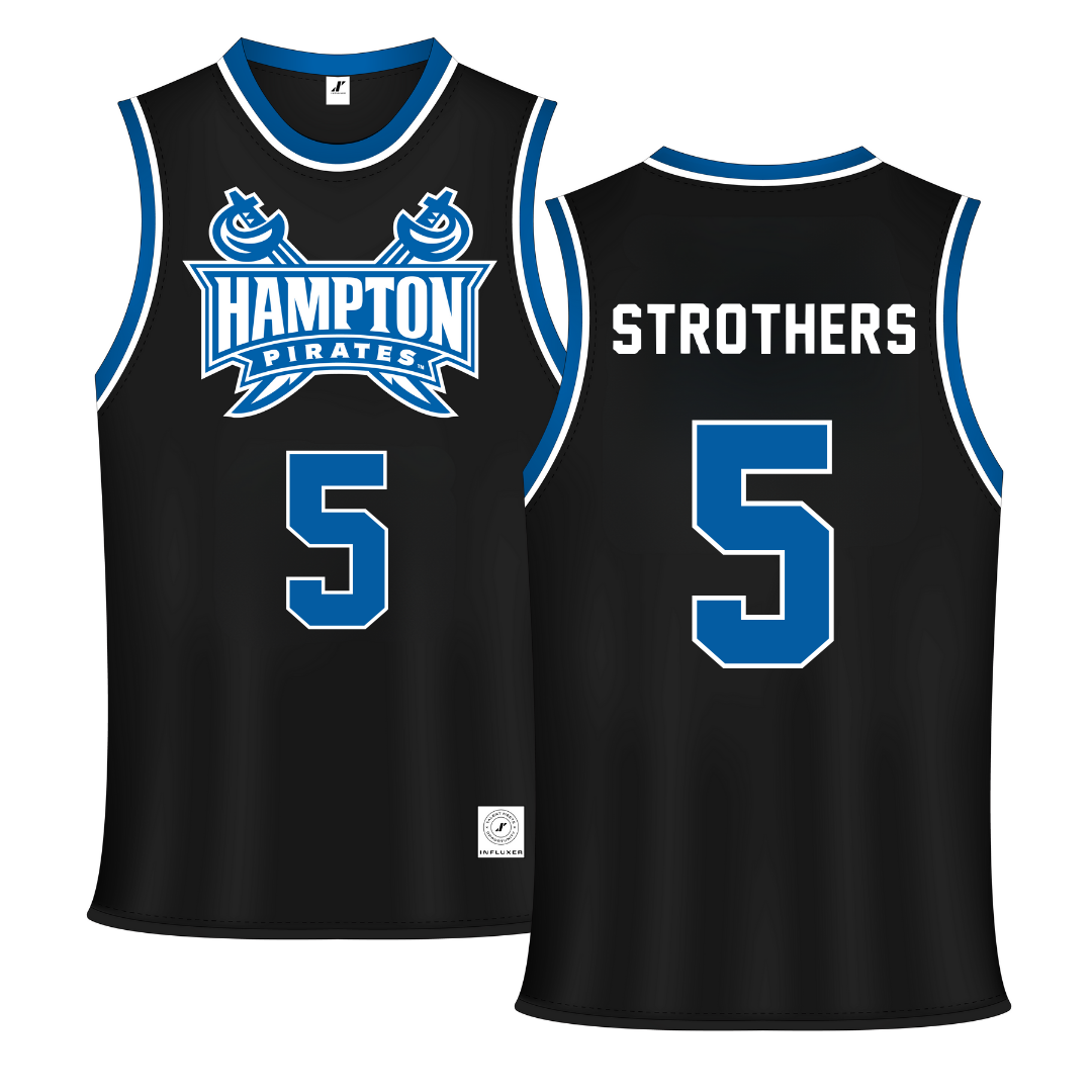 Hampton University Black Basketball Jersey - #5 Etienne Strothers