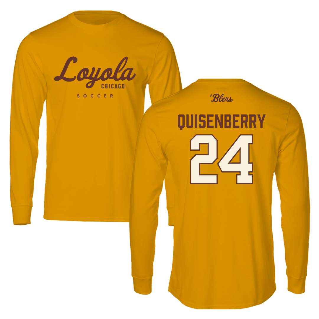 Loyola University-Chicago Soccer Gold Performance Long Sleeve - #24 Chris Quisenberry