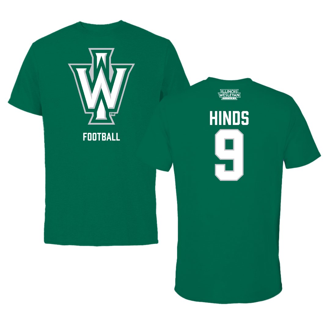 Illinois Wesleyan University Football Green Tee - #9 Zach Hinds