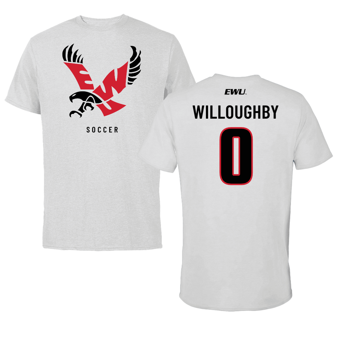 Eastern Washington University Soccer Light Gray Tee - #0 Kamryn Willoughby
