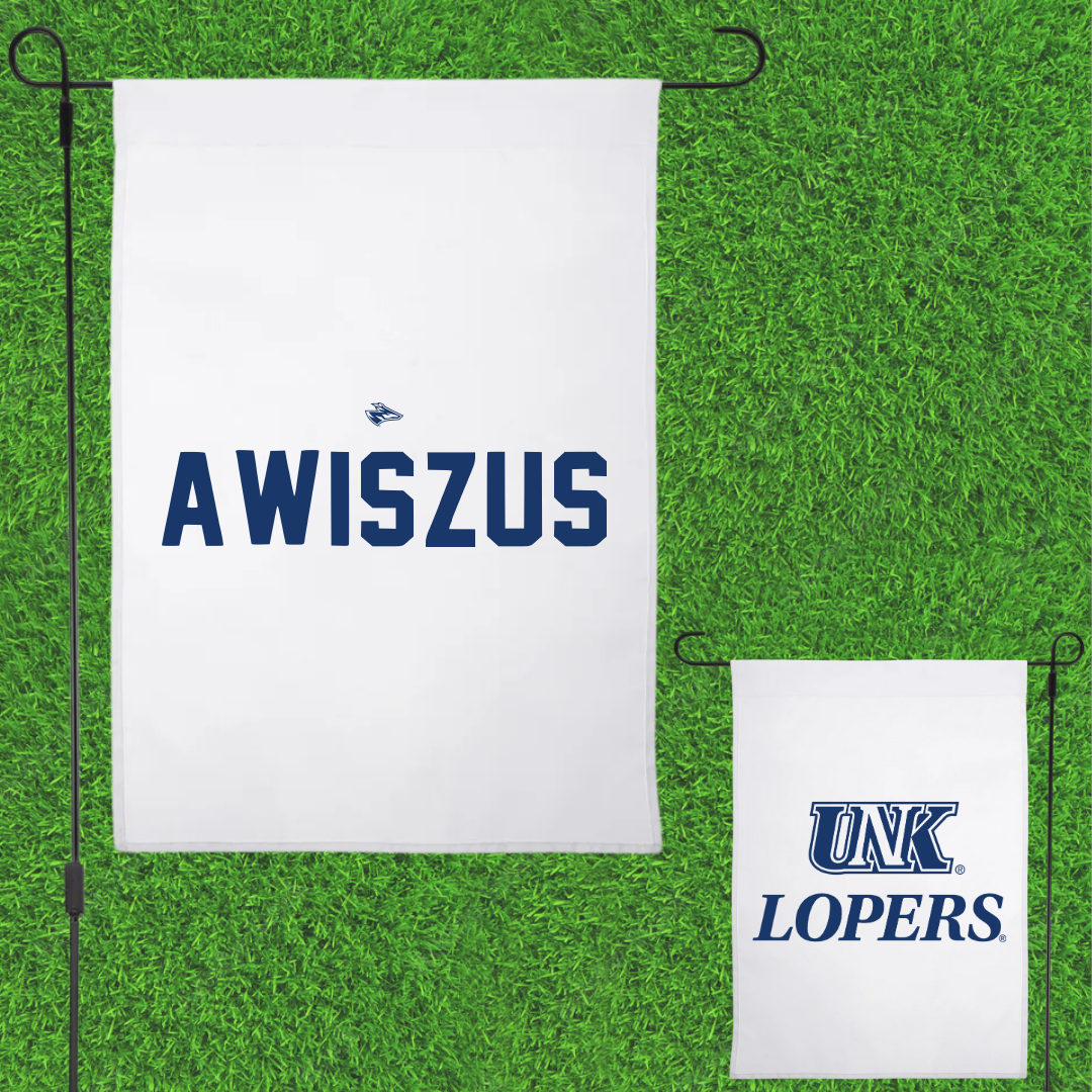 University of Nebraska at Kearney Wrestling White Garden Flag - Jacob Awiszus