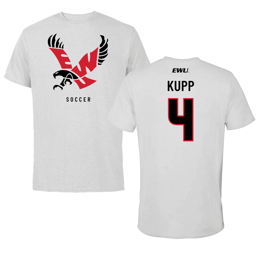 Eastern Washington University Soccer Light Gray Tee - #4 Katrina Kupp
