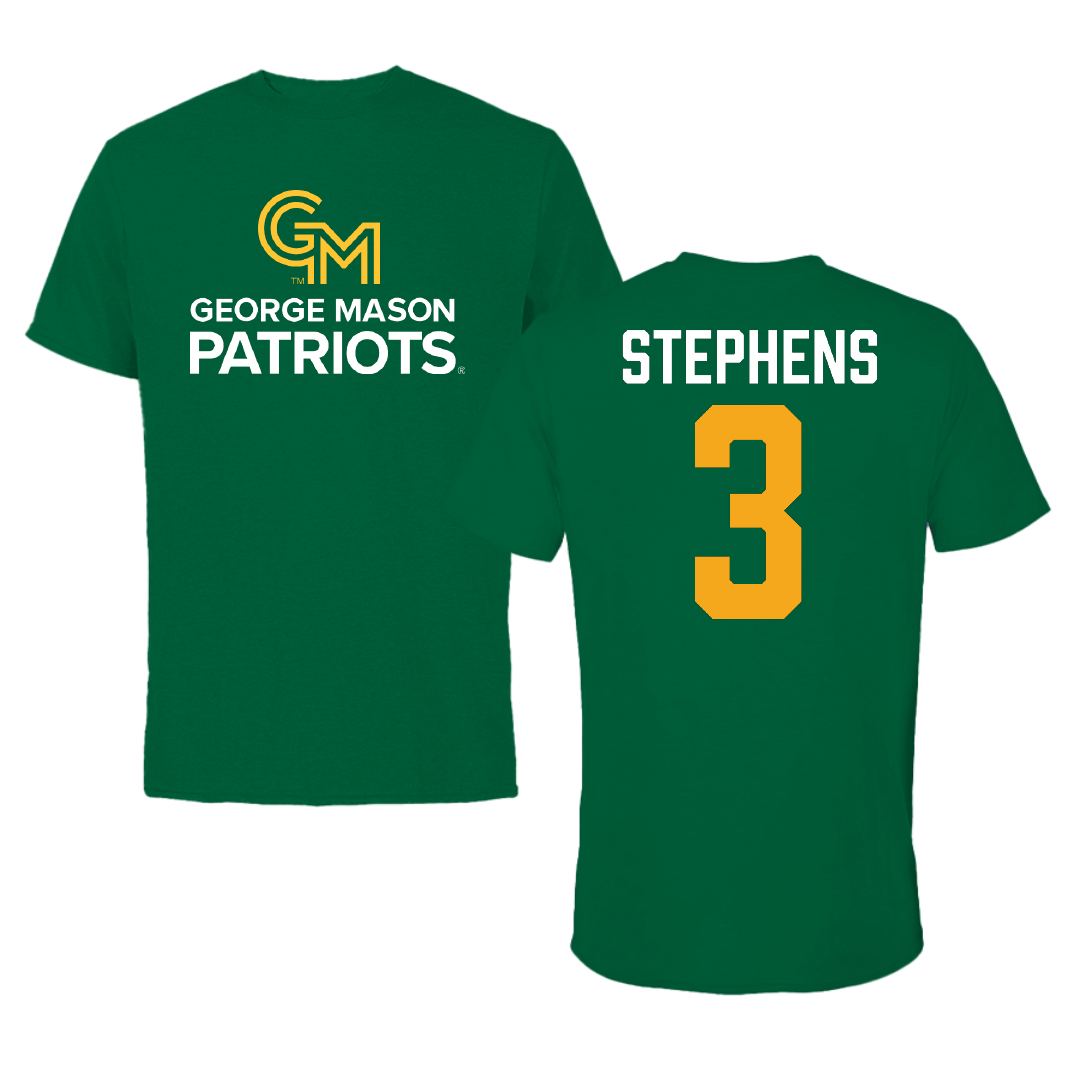 George Mason University Soccer Green Patriots Performance Tee - #3 Levi Stephens