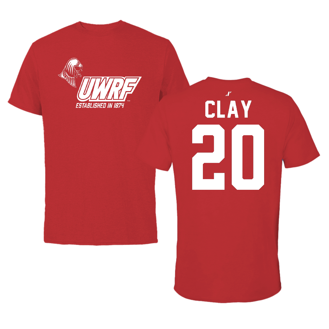 University of Wisconsin-River Falls Football Red General Tee - #20 TJ Clay
