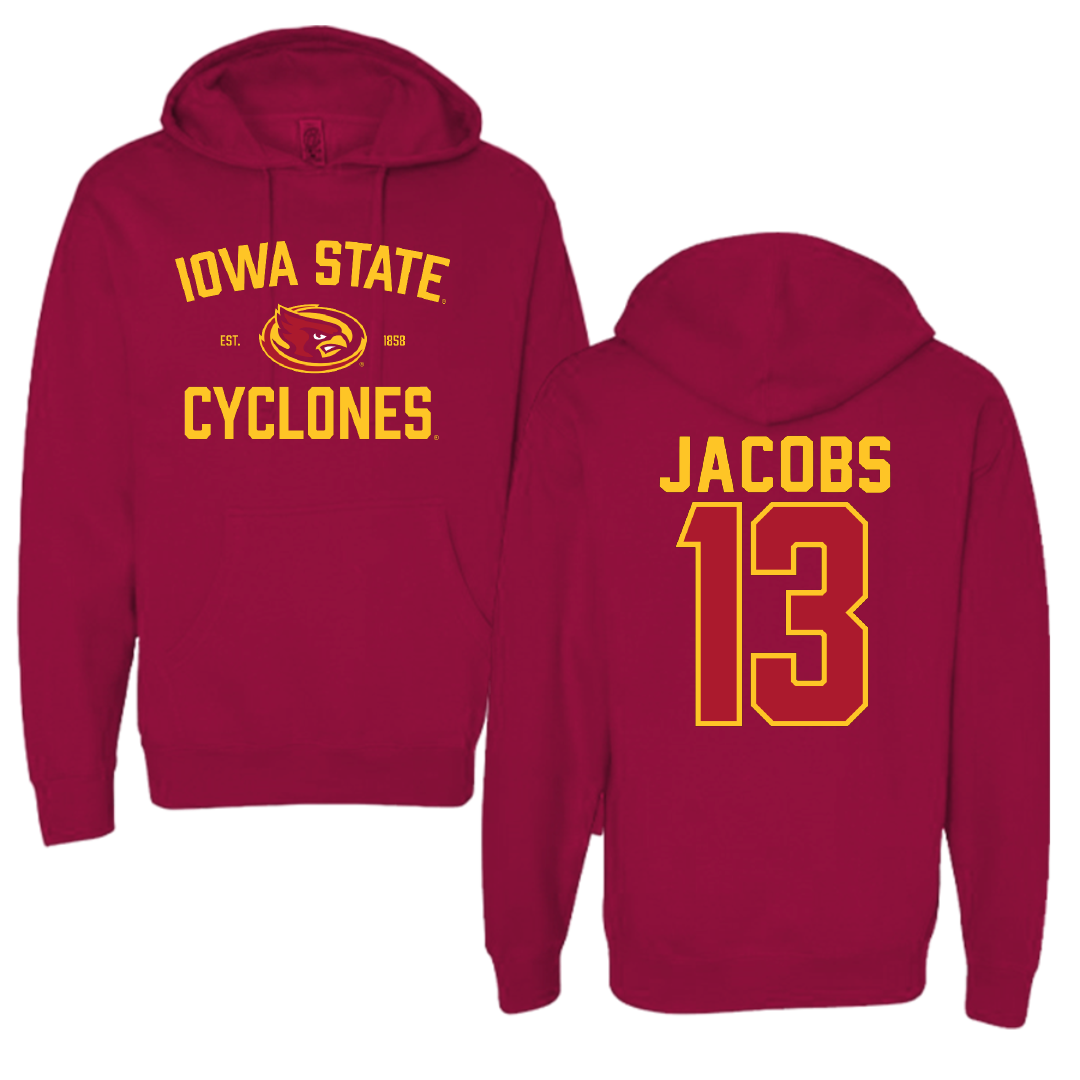 Iowa State University Soccer Cardinal General Hoodie - #13 Nicolasa Jacobs