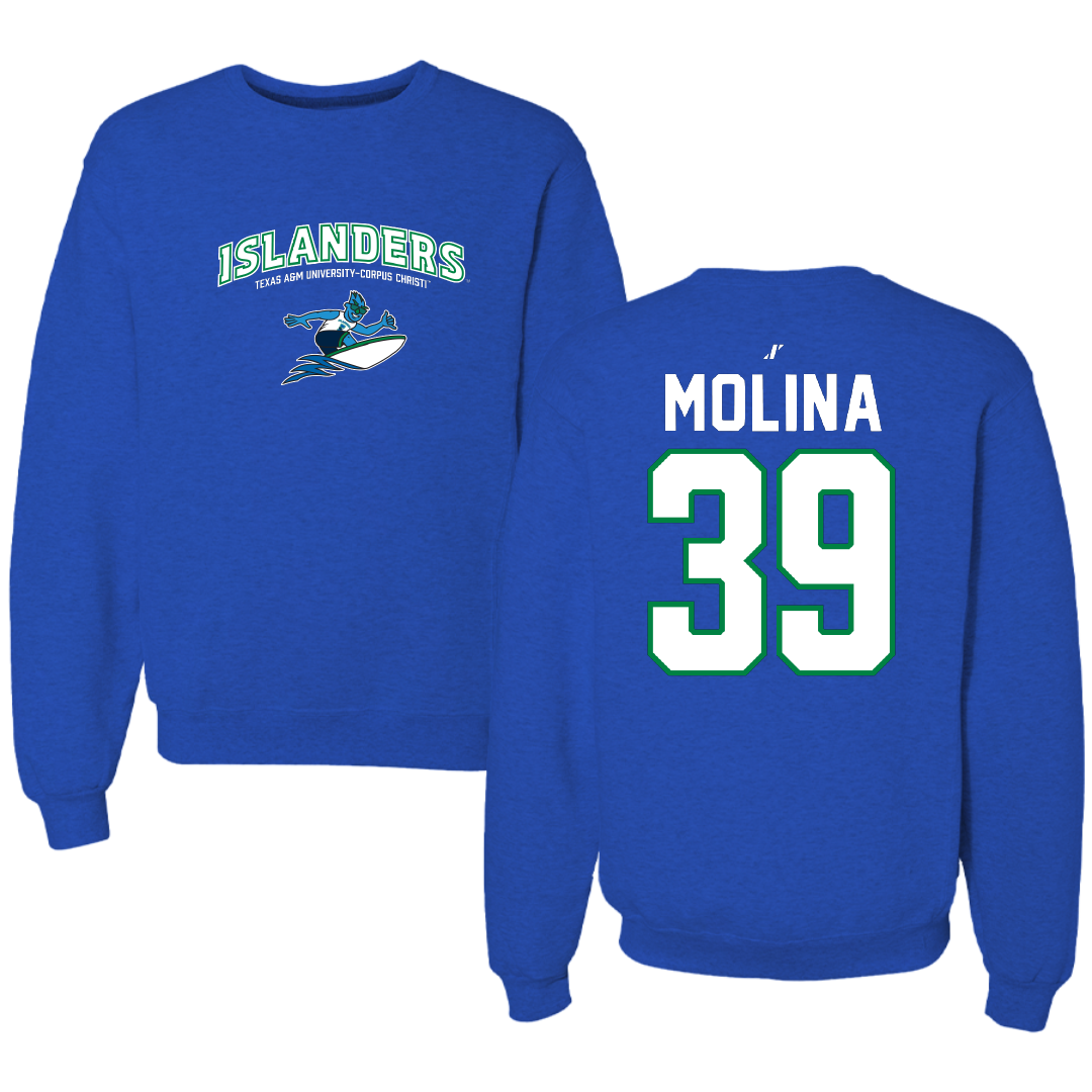 Texas A&M University-Corpus Christi Baseball Blue General Crewneck - #39 Matthew Molina