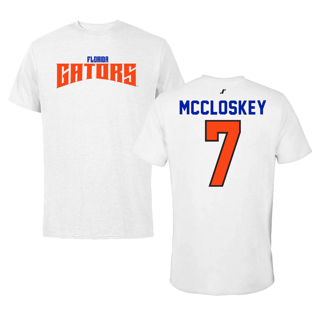 University of Florida Soccer White Classic Performance Tee - #7 Lauren McCloskey