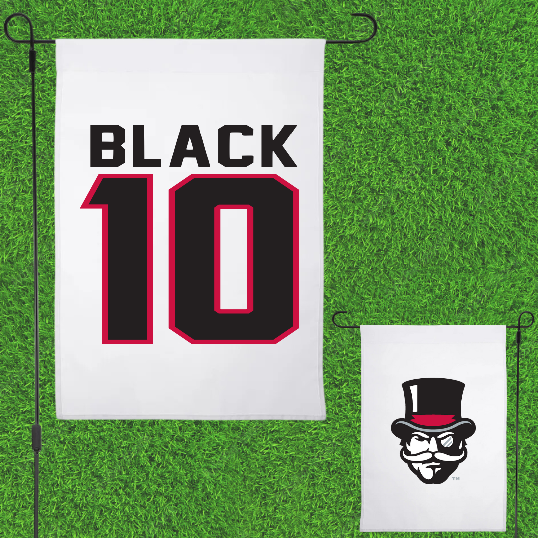 Austin Peay State University Basketball White Garden Flag - #10 Harrison Black