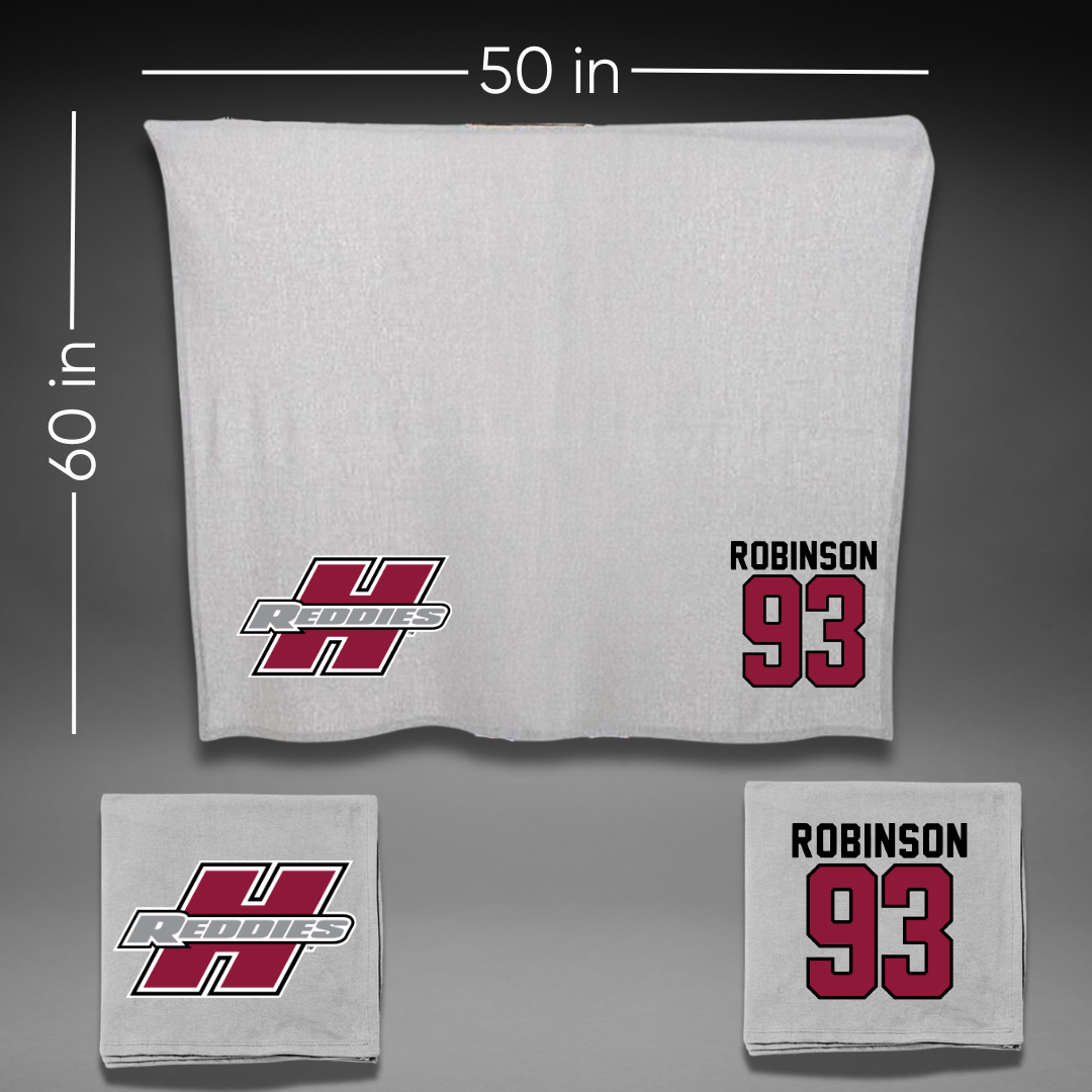 Henderson State University Football Gray Blanket - #93 Shaq'ke Robinson