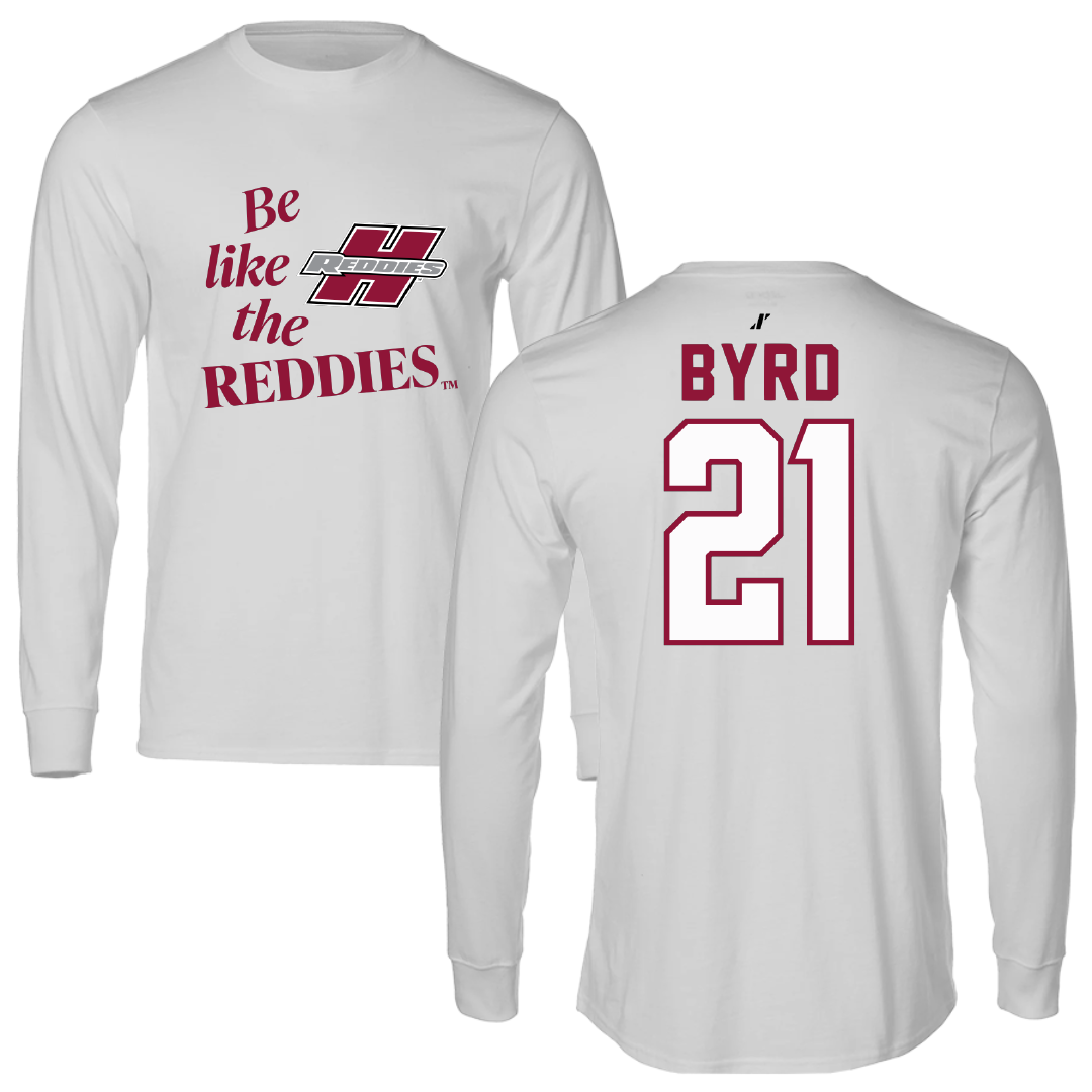 Henderson State University Baseball Light Gray Be Like Us Performance Long Sleeve - #21 Payton Byrd