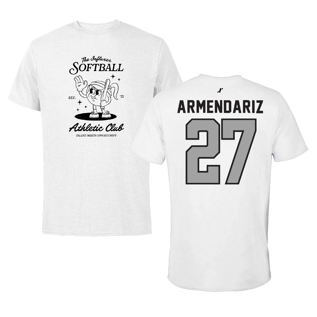 Softball White Influxer Athletic Club Tee - #27 Payge Armendariz