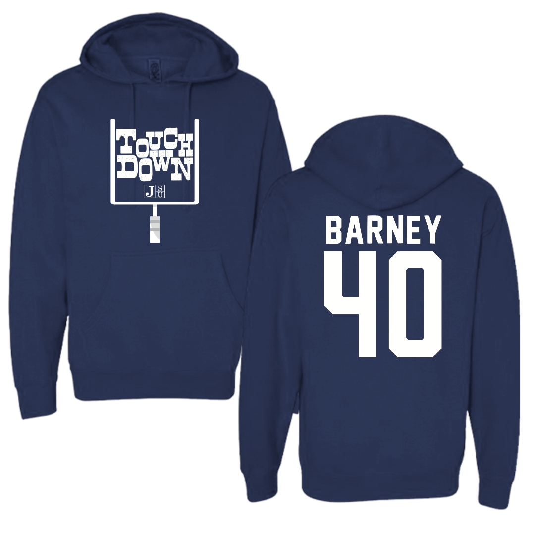 Jackson State University Football Navy Touchdown Hoodie - #40 Braxton Barney