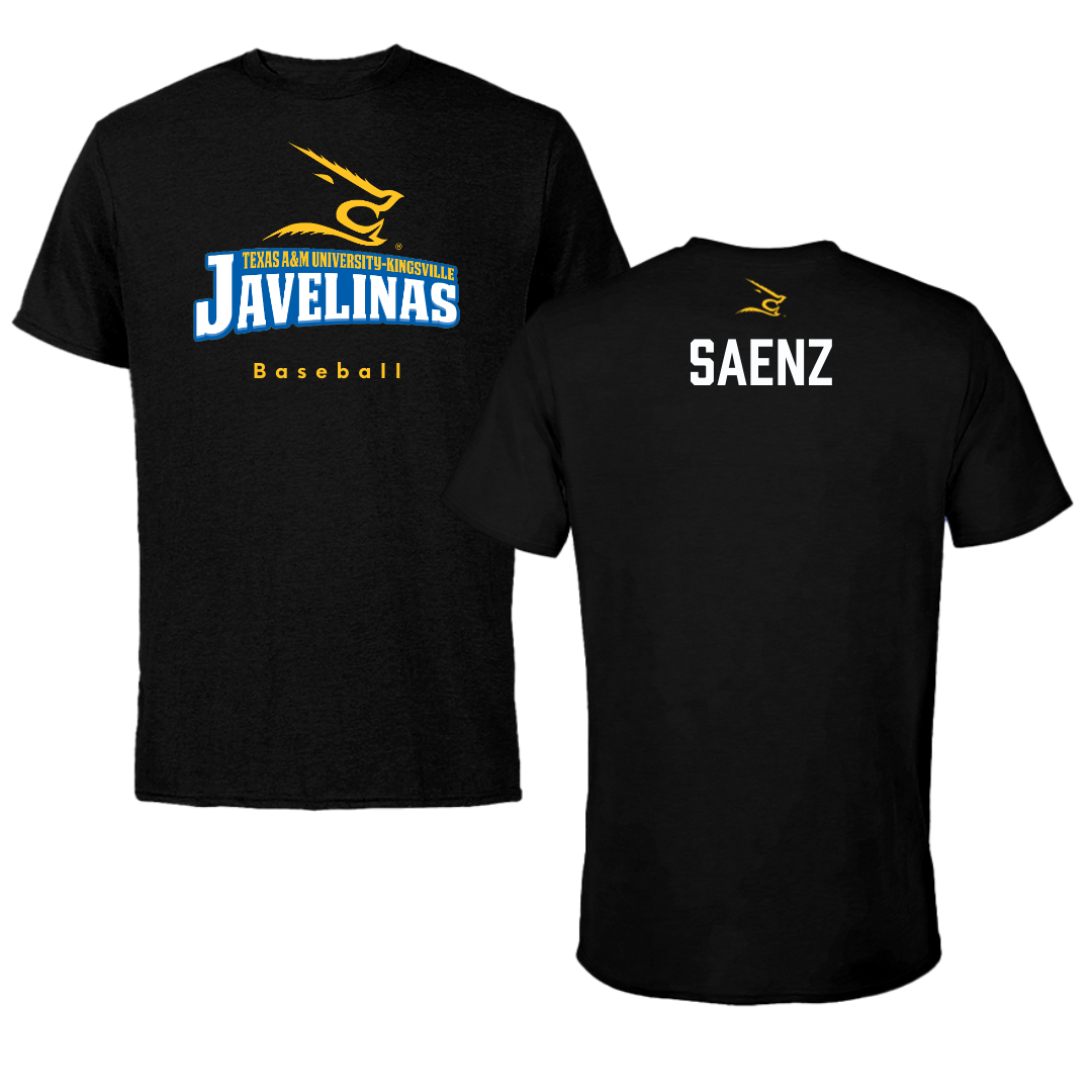 Texas A&M University-Kingsville Baseball Black Tee - Derek Saenz