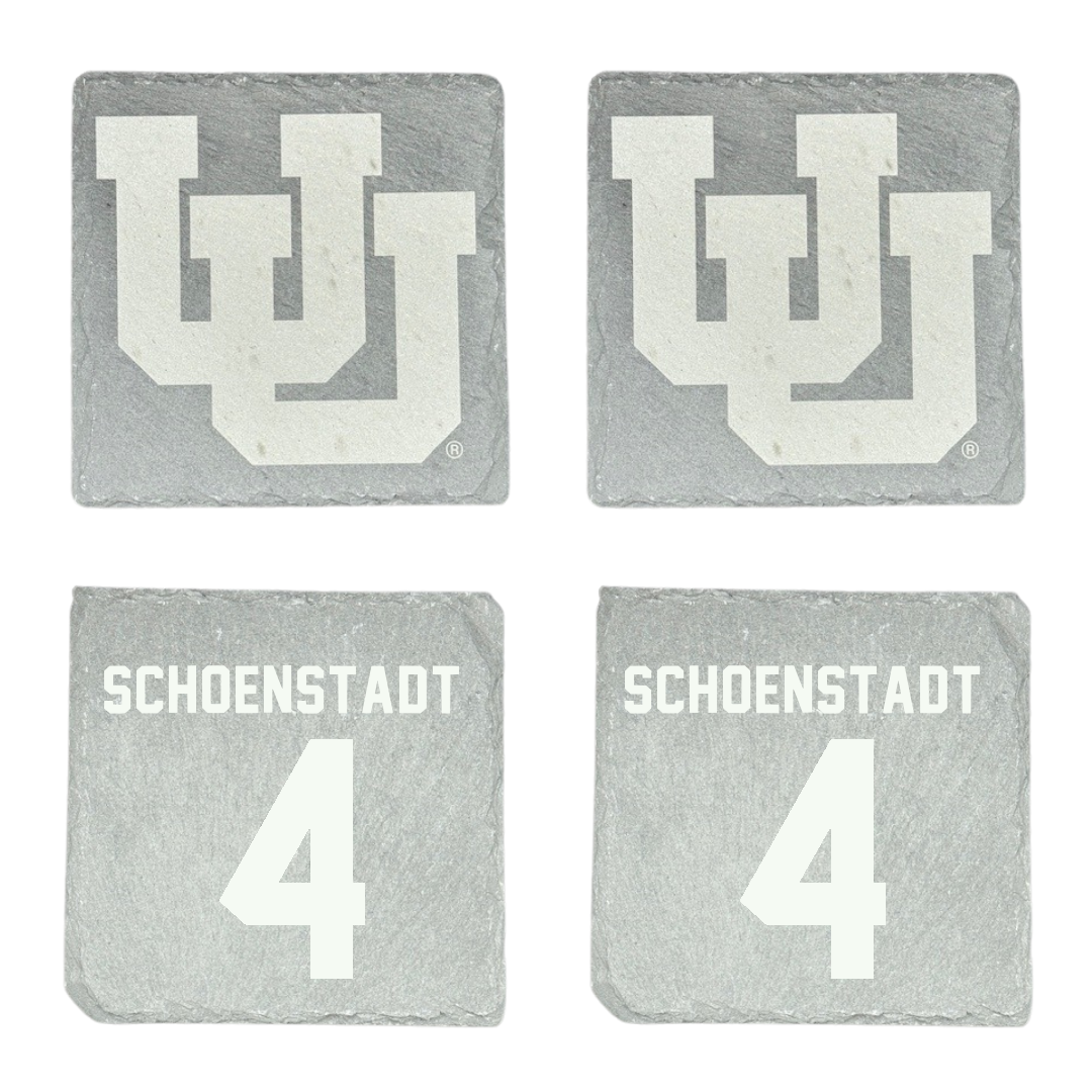 University of Utah Soccer Stone Coaster (4 Pack)  - #4 Alex Schoenstadt