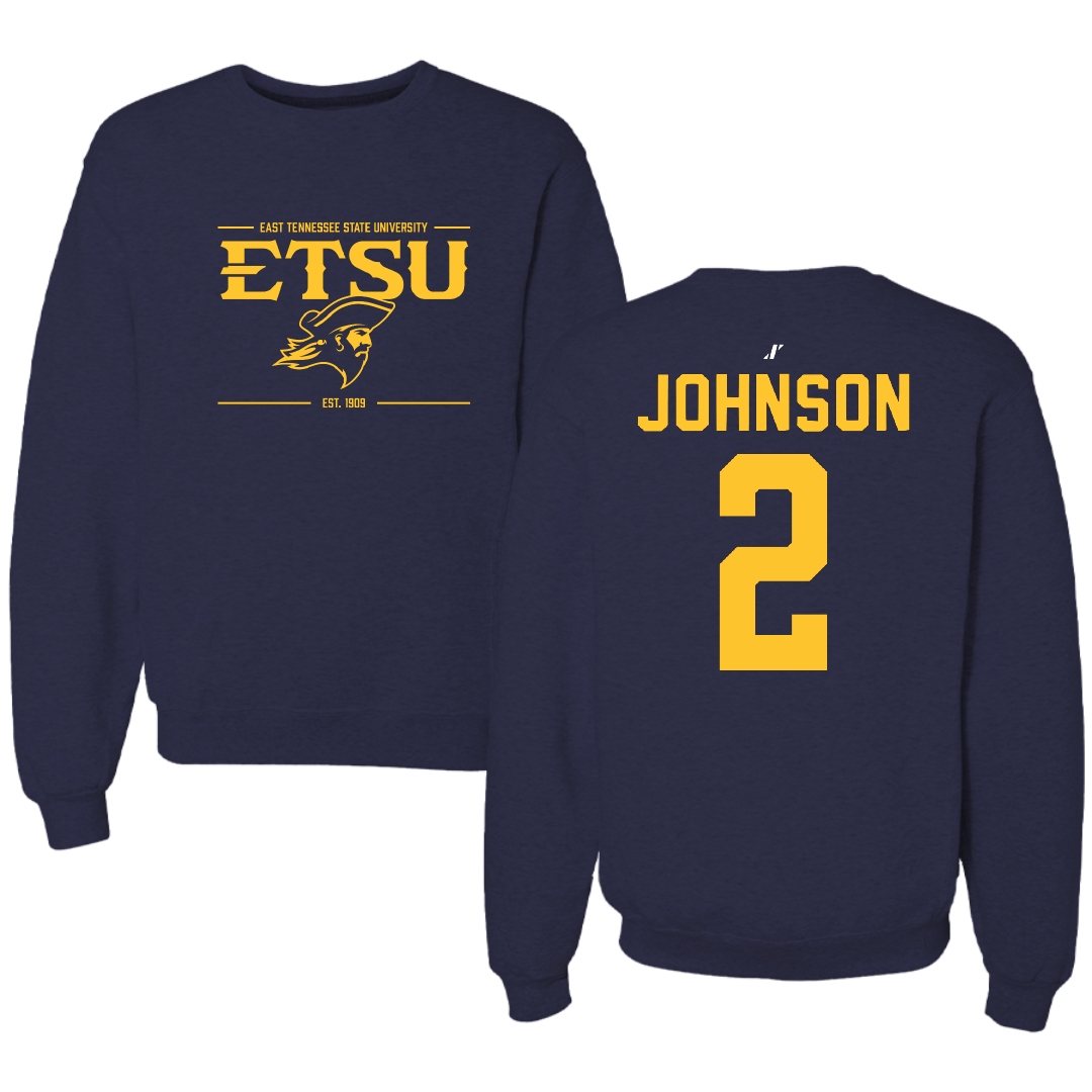 East Tennessee State University Basketball Navy General Crewneck - #2 Maki Johnson