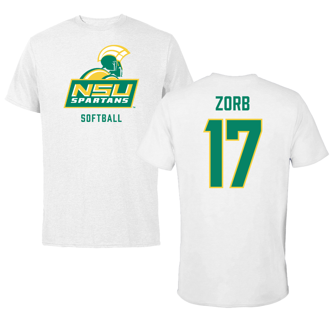 Norfolk State University Softball White Tee - #17 Lisa Zorb