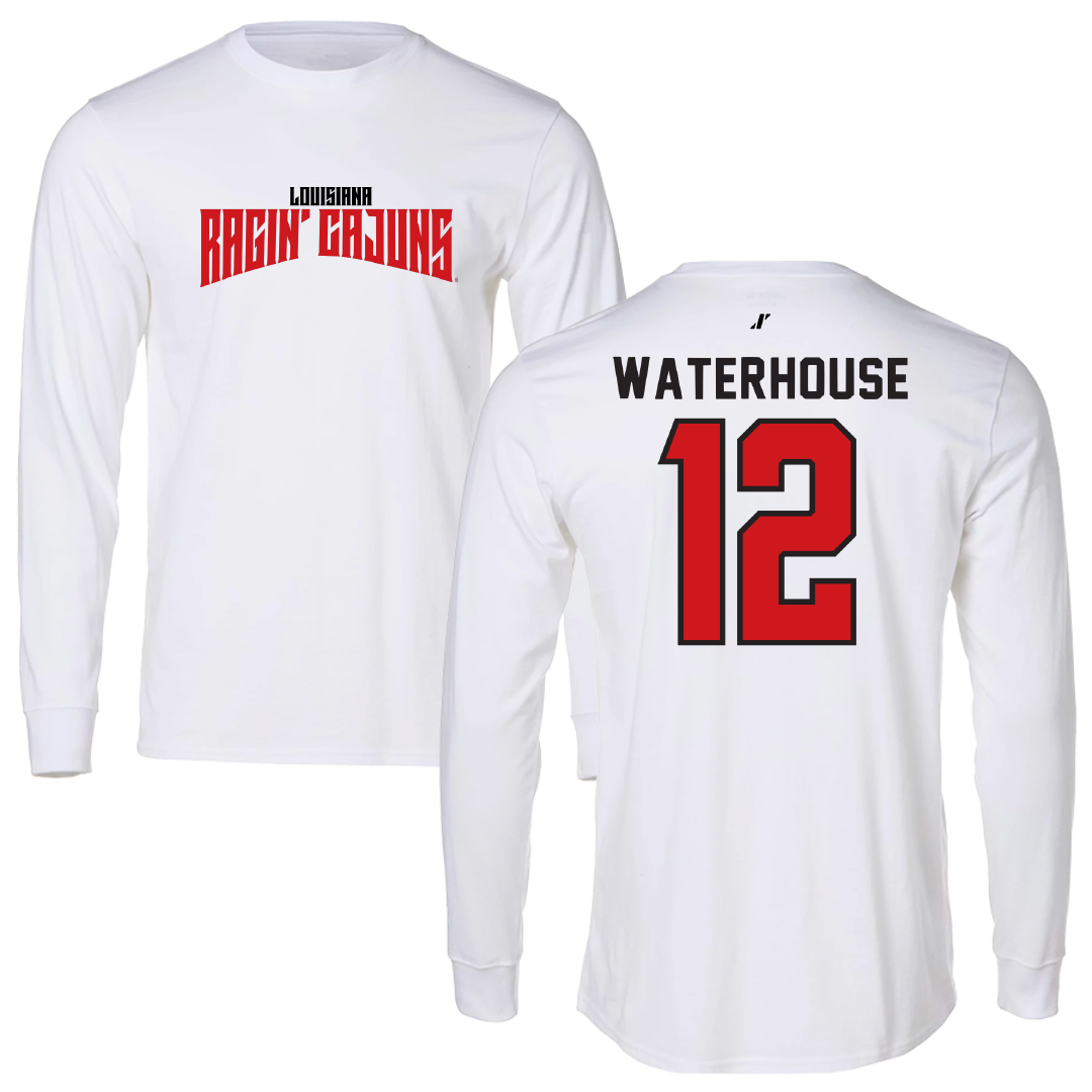 University of Louisiana at Lafayette Soccer White Classic Long Sleeve - #12 Hailly Waterhouse