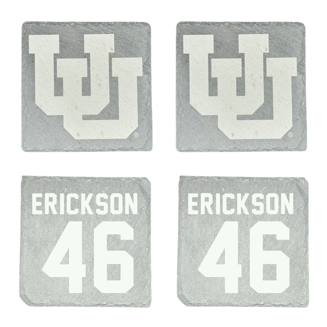 University of Utah Football Stone Coaster (4 Pack)  - #46 Hayden Erickson