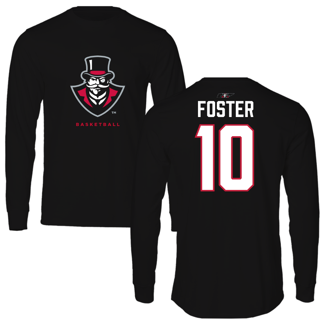 Austin Peay State University Basketball Black Mascot Performance Long Sleeve - #10 La’Nya Foster