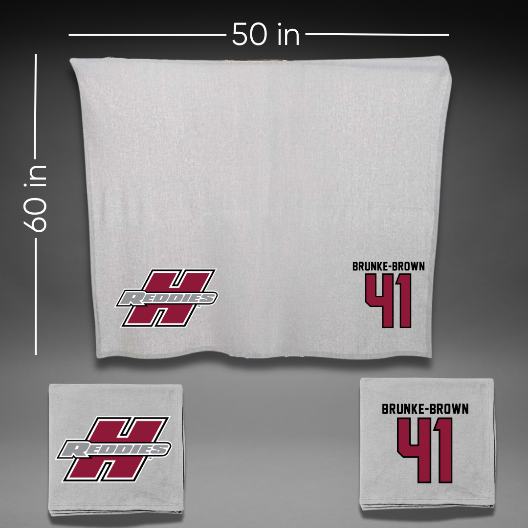 Henderson State University Football Gray Blanket - #41 Colton Brunke-Brown
