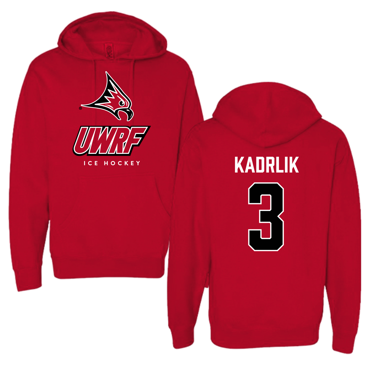 University of Wisconsin-River Falls Ice Hockey Red Hoodie - #3 Madison Kadrlik