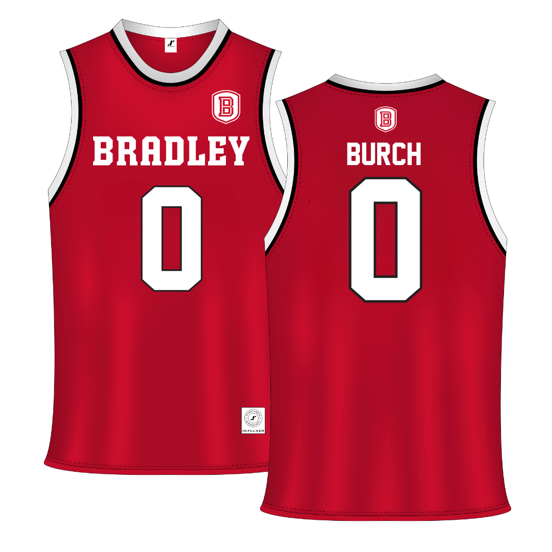 Bradley University Red Basketball Jersey - #0 Demarion Burch