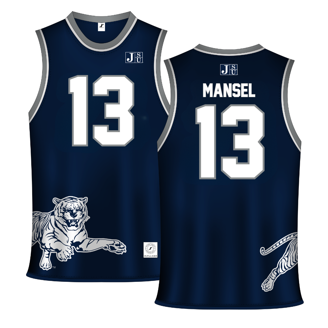 Jackson State University Navy Basketball Jersey - #13 Romelle Mansel