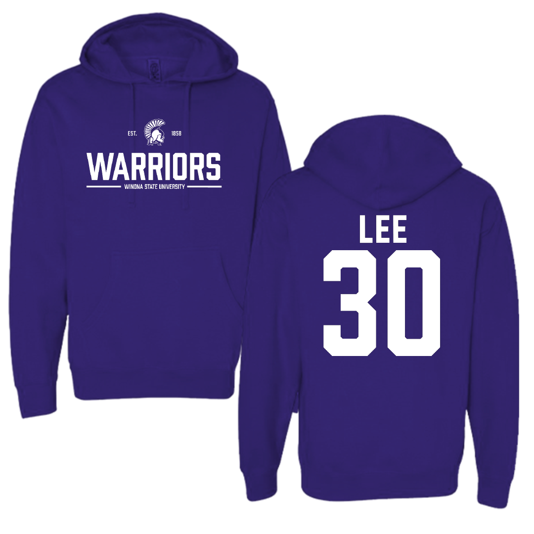 Winona State University Baseball Purple General Hoodie - #30 Peyton Lee