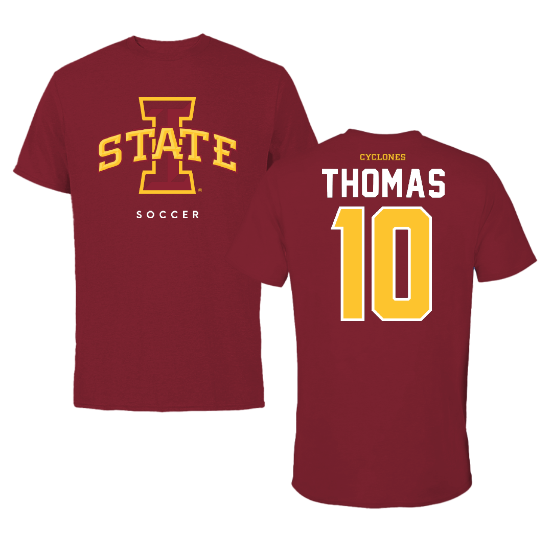 Iowa State University Soccer Cardinal Tee - #10 Sophia Thomas