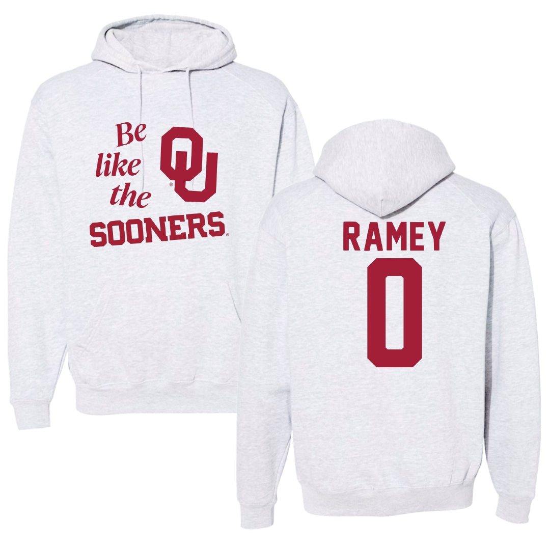 University of Oklahoma Soccer Light Gray Be Like Us Hoodie - #0 Olivia Ramey