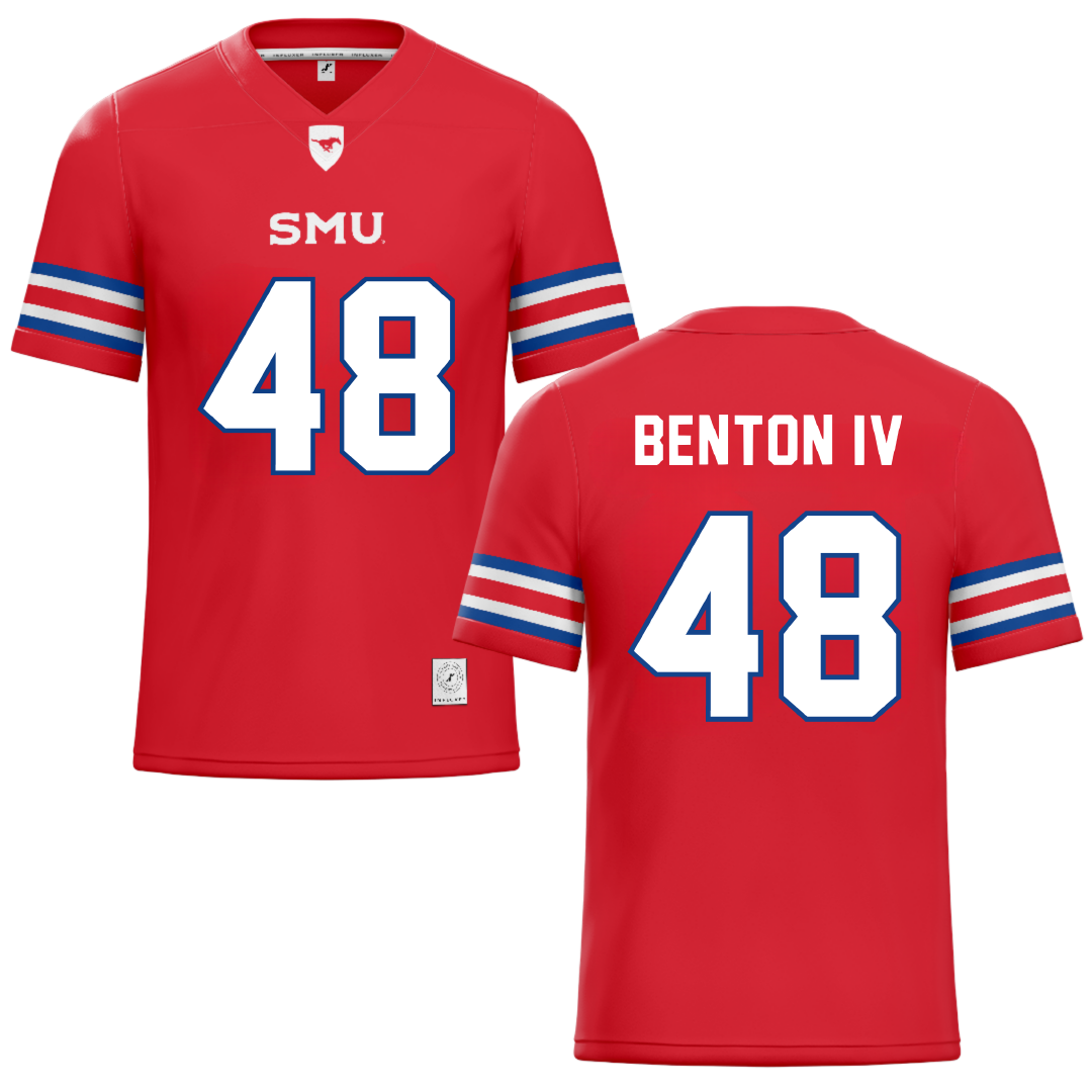Southern Methodist University Red Football Jersey - #48 Will Benton IV