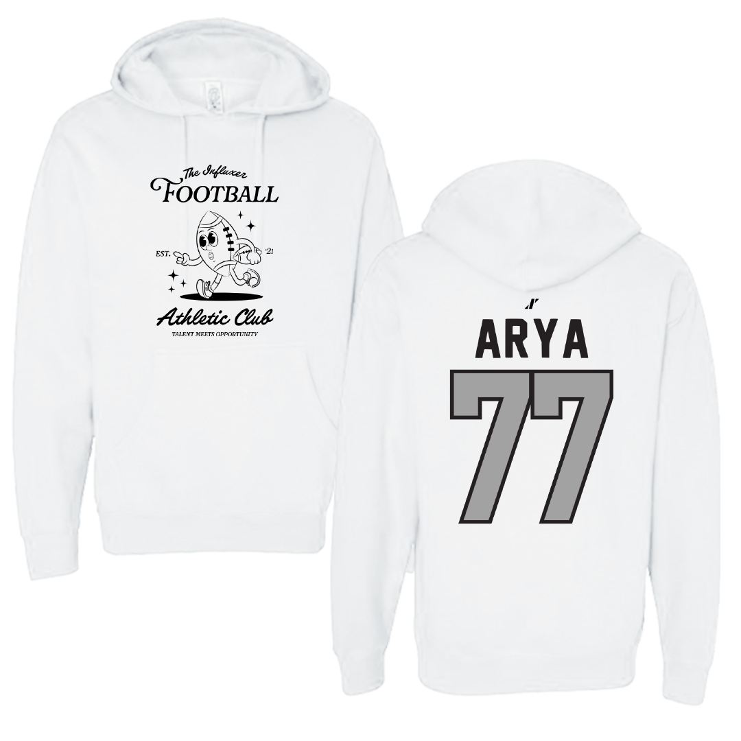 Football White Influxer Athletic Club Hoodie - #77 Justin Arya