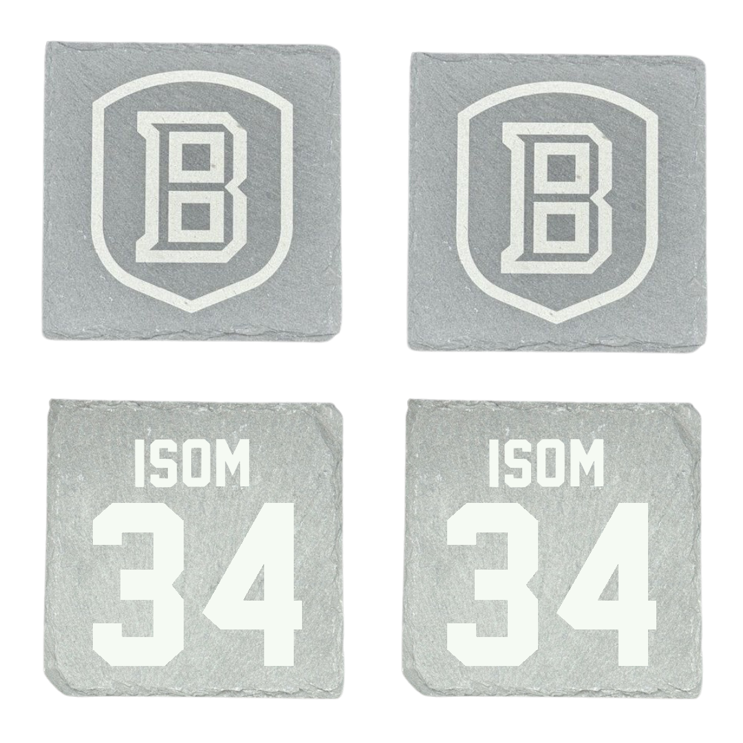 Bradley University Soccer Stone Coaster (4 Pack)  - #34 Nathaniel Isom