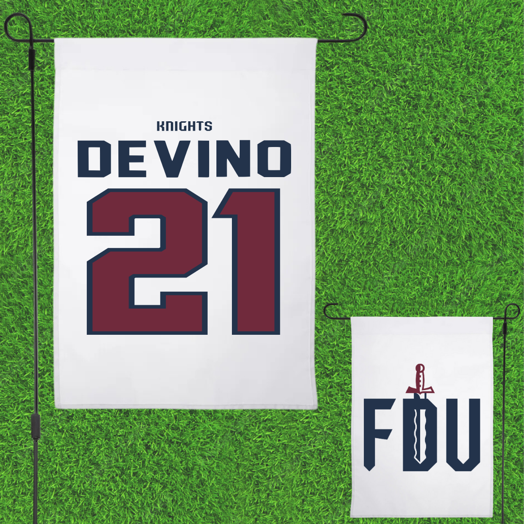 Fairleigh Dickinson University-Metropolitan Campus Lacrosse White Garden Flag - #21 Mia Devino