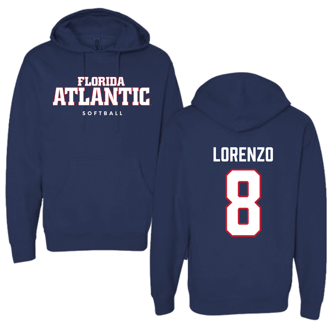 Florida Atlantic University Softball Navy Block Hoodie - #8 Brooklyn Lorenzo