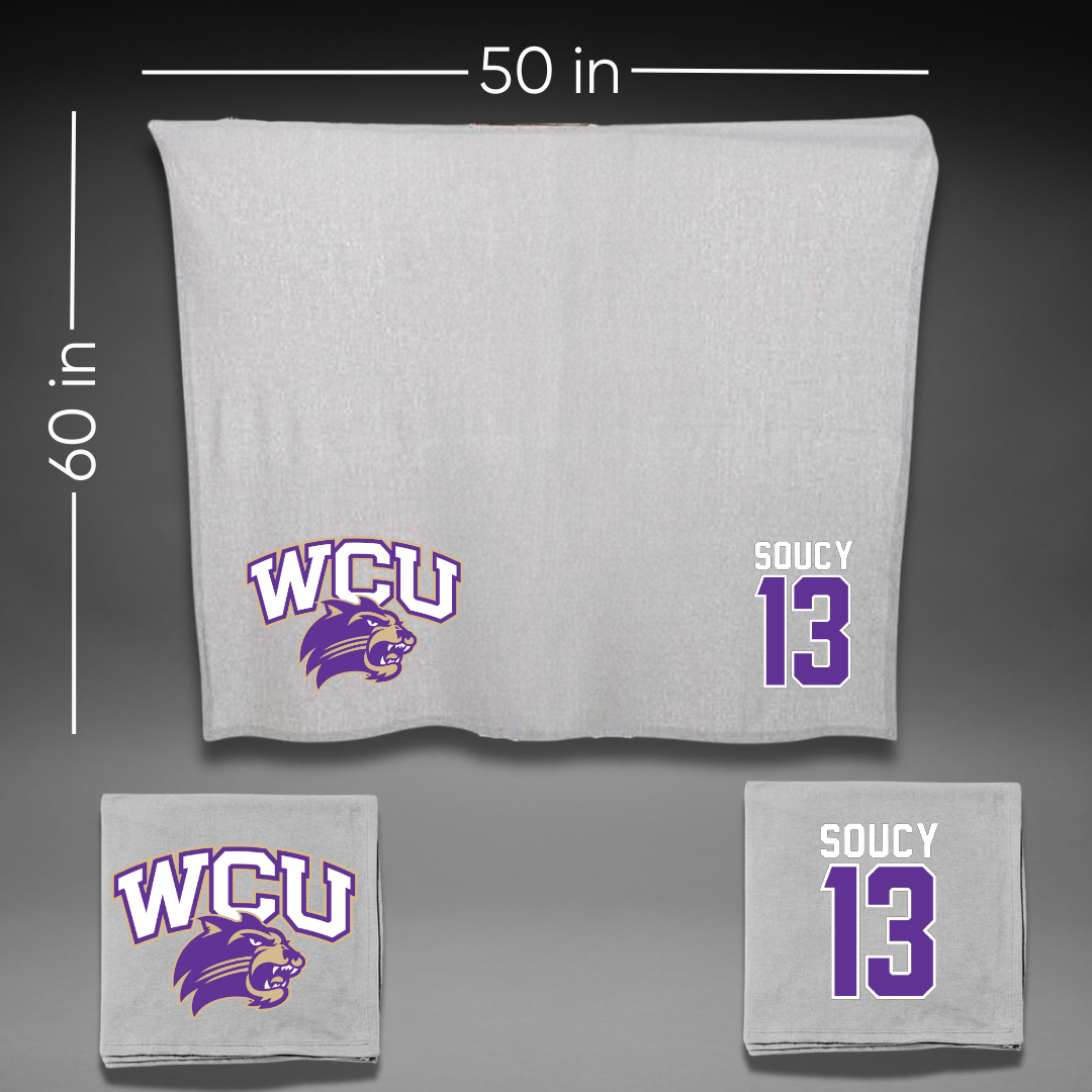 Western Carolina University Soccer Gray Blanket - #13 Emma Soucy