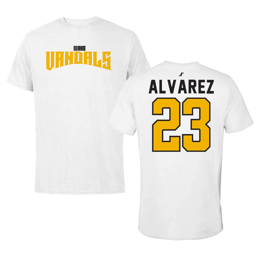 University of Idaho Soccer White Classic Performance Tee - #23 Naomi Alvarez
