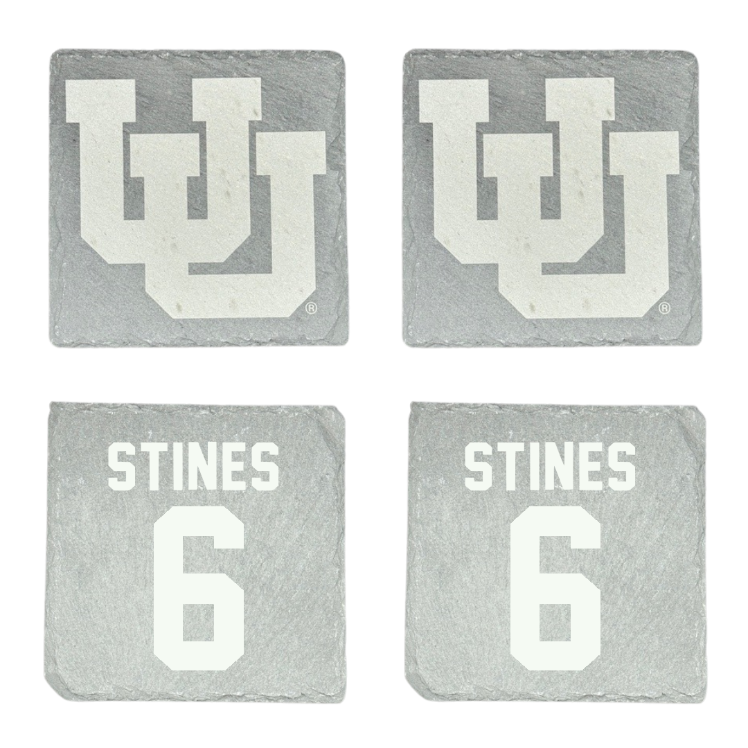 University of Utah Lacrosse Stone Coaster (4 Pack)  - #6 Ryan Stines