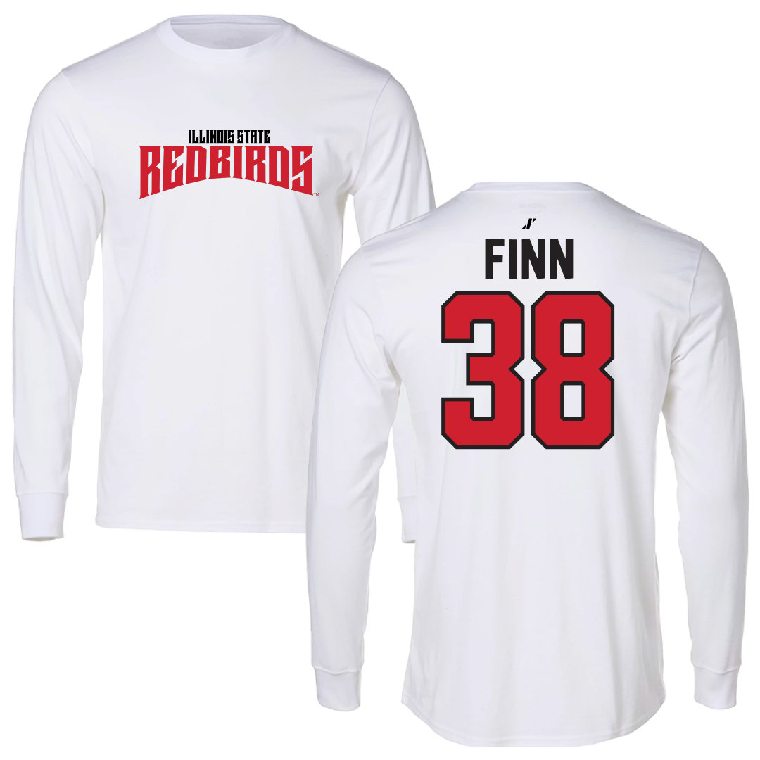 Illinois State University Baseball White Classic Long Sleeve - #38 Jack Finn